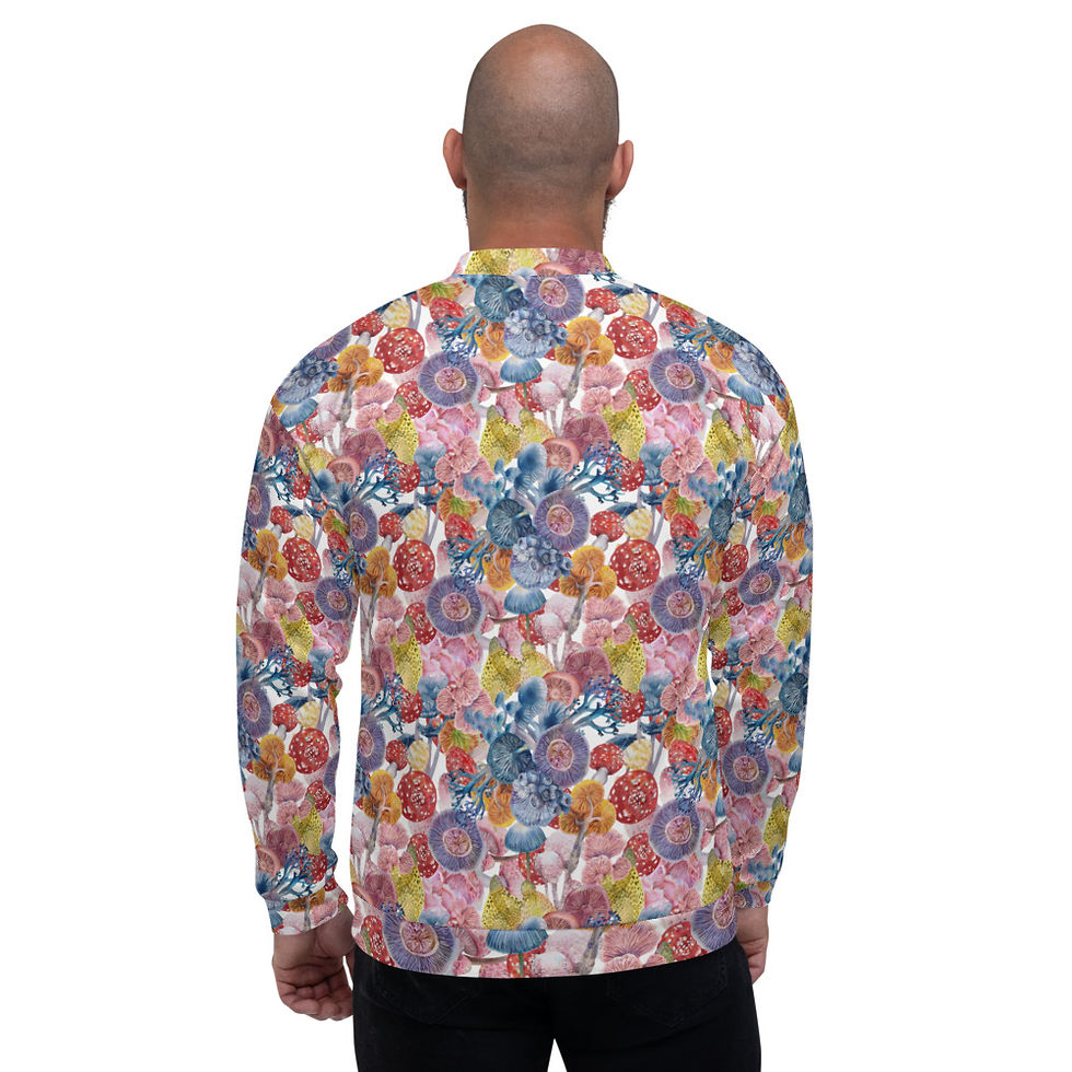 Miniatura: Chaqueta de bombardero unisex - Food Of The Gods (Patrón de hongos psicodélicos)