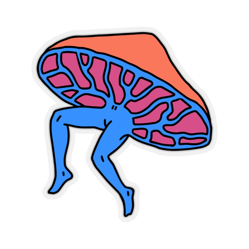 Trippy Dancing Mushroom Laptop Sticker