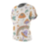Miniatura: Womens Fitted Tee Shirt - Trippy Rainbows and Mushrooms - Vintage Stoner 