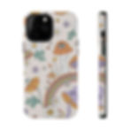 Miniature : Trippy Cell Phone Cover - Impact-Resistant Case - Retro Rainbow Mushroom