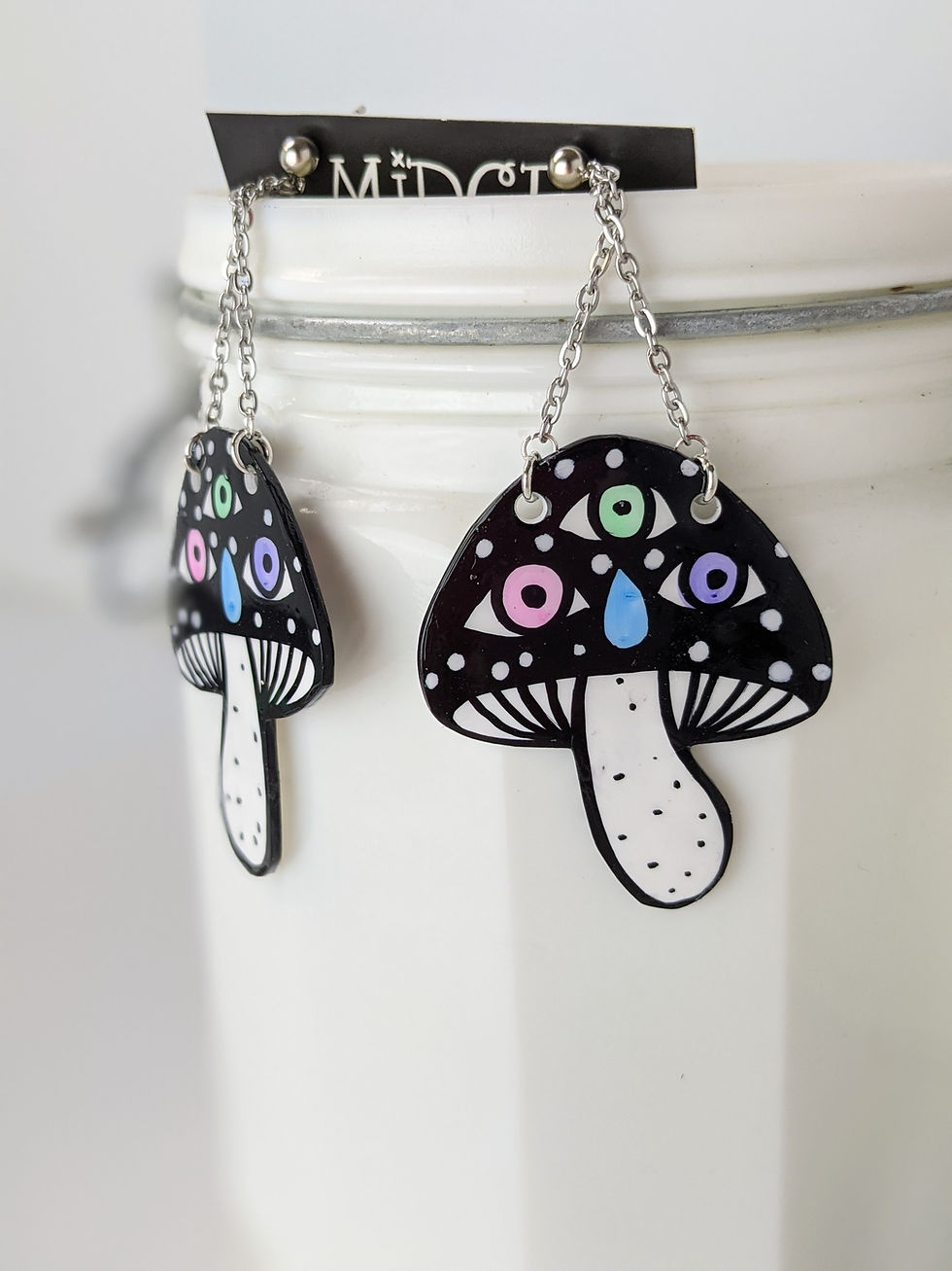 Thumbnail: Magical Mushroom Handmade Dangle Earrings By Midge Blitz
