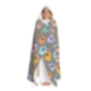 Hooded Sherpa Fleece Wearable Blanket - Psychedelic Print - Y2K - Rave - EDM