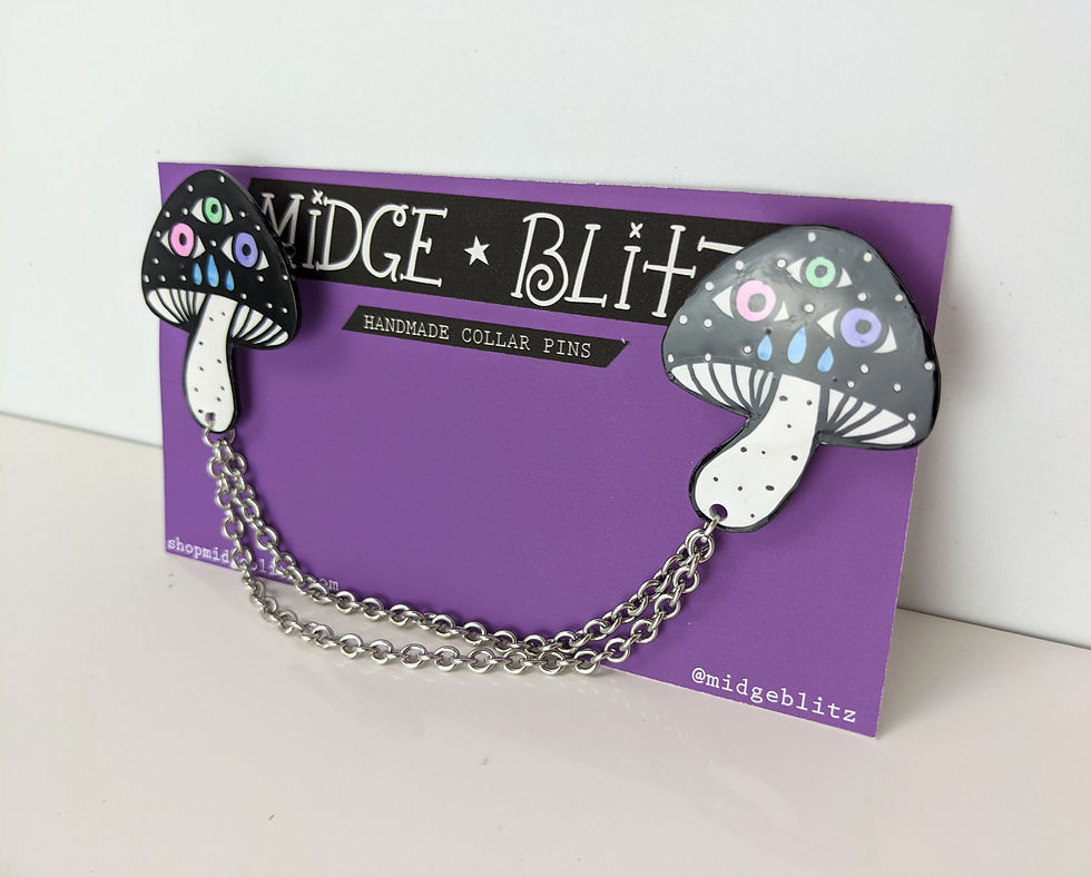 Thumbnail: Collar Clips + Handmade Magical Mushrooms  by Midge Blitz