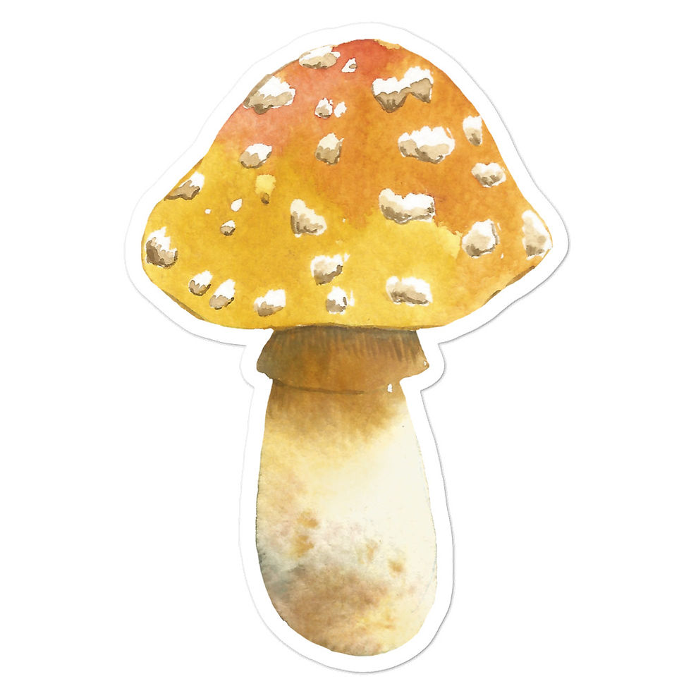 Thumbnail: Bubble-free Sticker - Yellow Amanita Mushroom