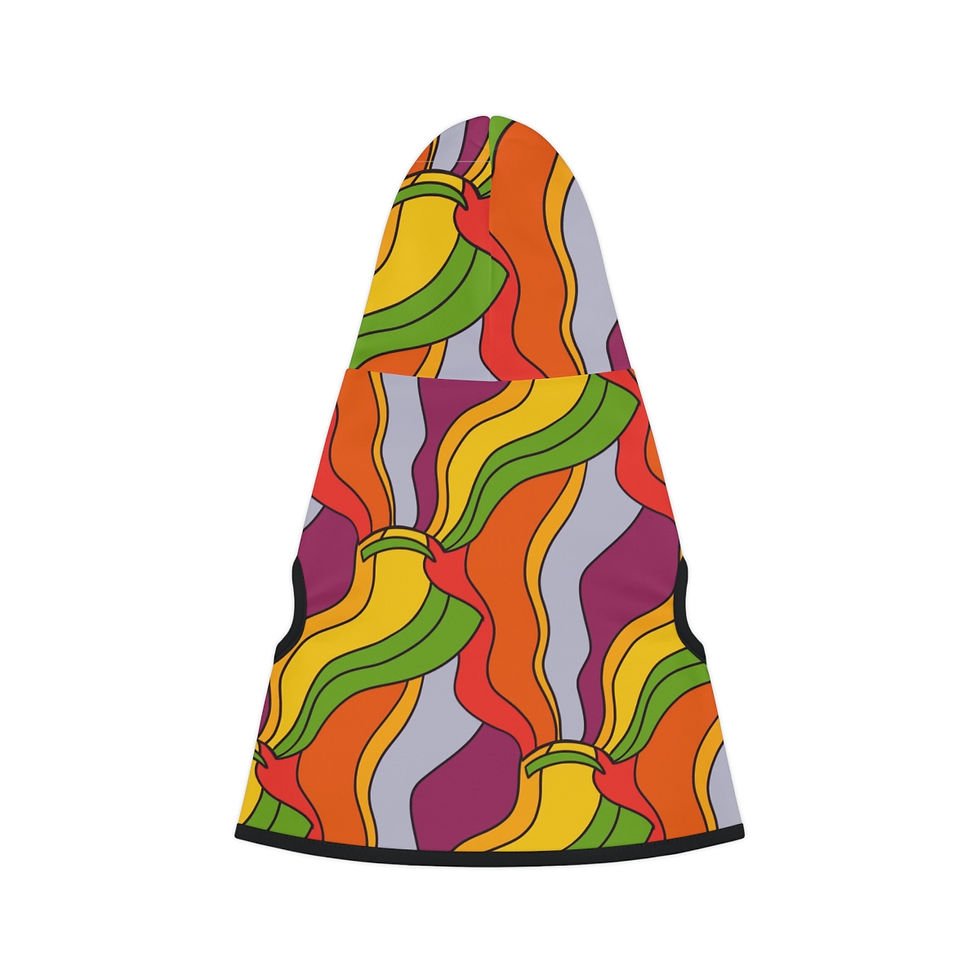 Thumbnail: Dog Hoodie in Rainbow Psychedelic Print - Sleeveless All-Season - Pride Pup