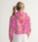 Miniatura: Sudadera con capucha corta para mujer - Patrón de hongos mágicos rosas