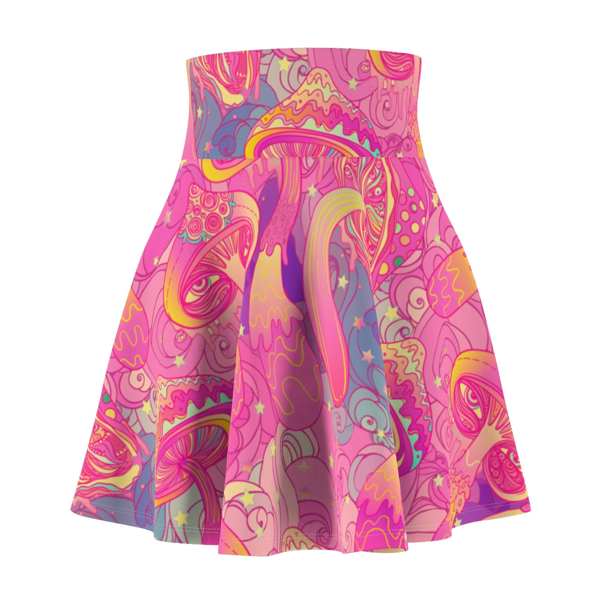 Pink Magic Mushrooms Women's Skater Skirt