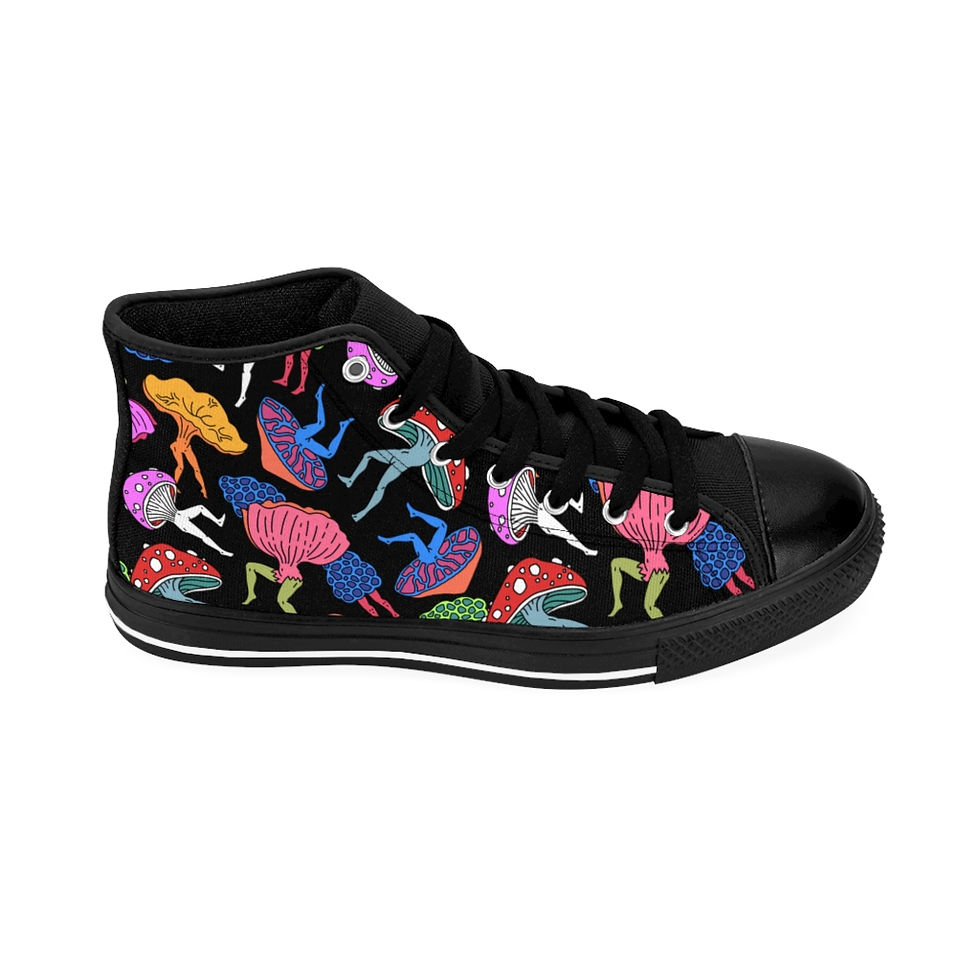 Thumbnail: Women's High-top Sneakers - Trippy Mushroom People
