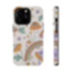 Miniatura: Trippy Cell Phone Cover - Impact-Resistant Case - Retro Rainbow Mushroom