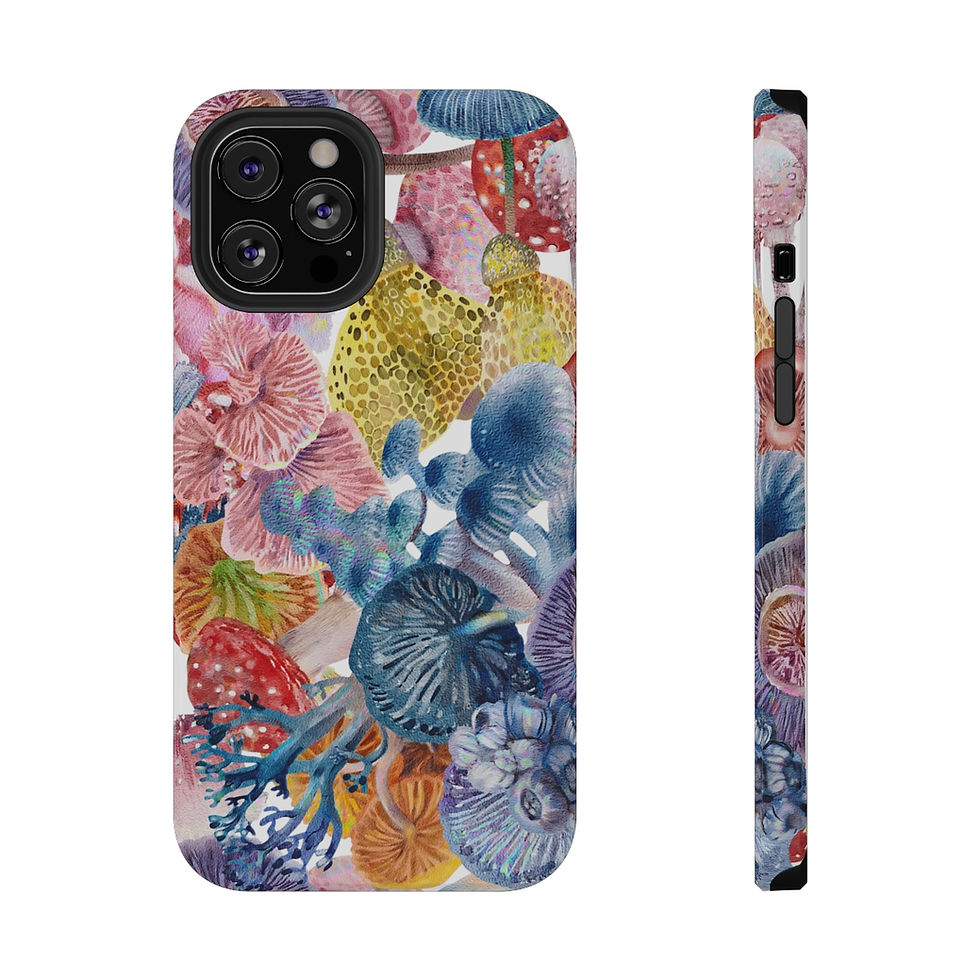 Thumbnail: Impact-Resistant Cell Phone Case - Water Color Mushrooms - All Makes / Models