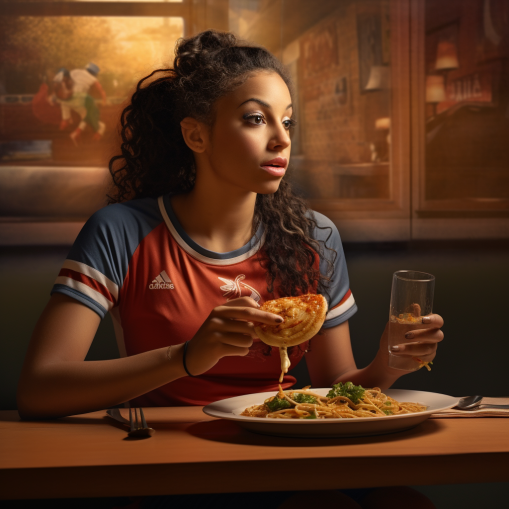 glucides le soir, femme qui mange des pâtes montoya coaching, pâtes , glucides complexe