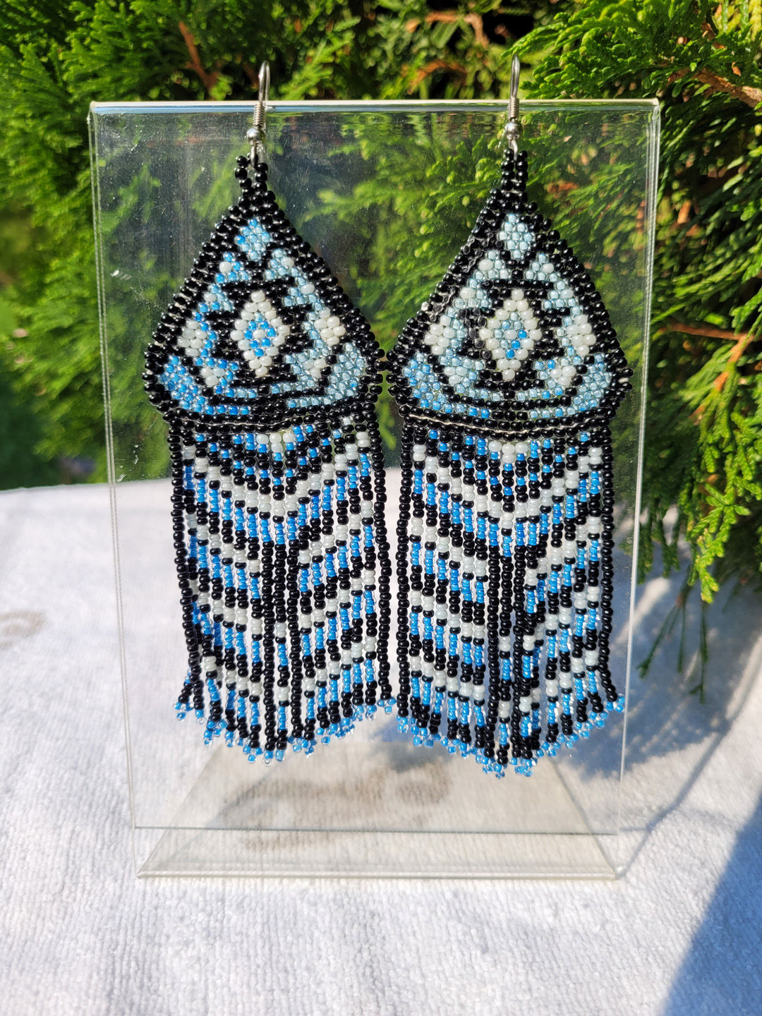 Ethnic Earrings -Double Blue