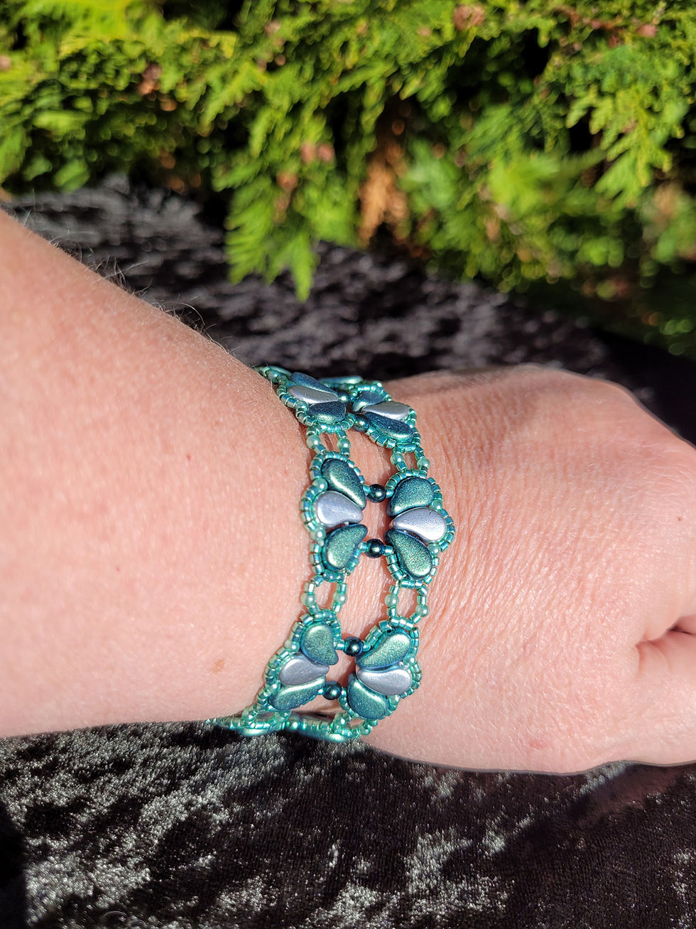 Thumbnail: Paisley Butterfly Bracelet and Earrings Mint Green