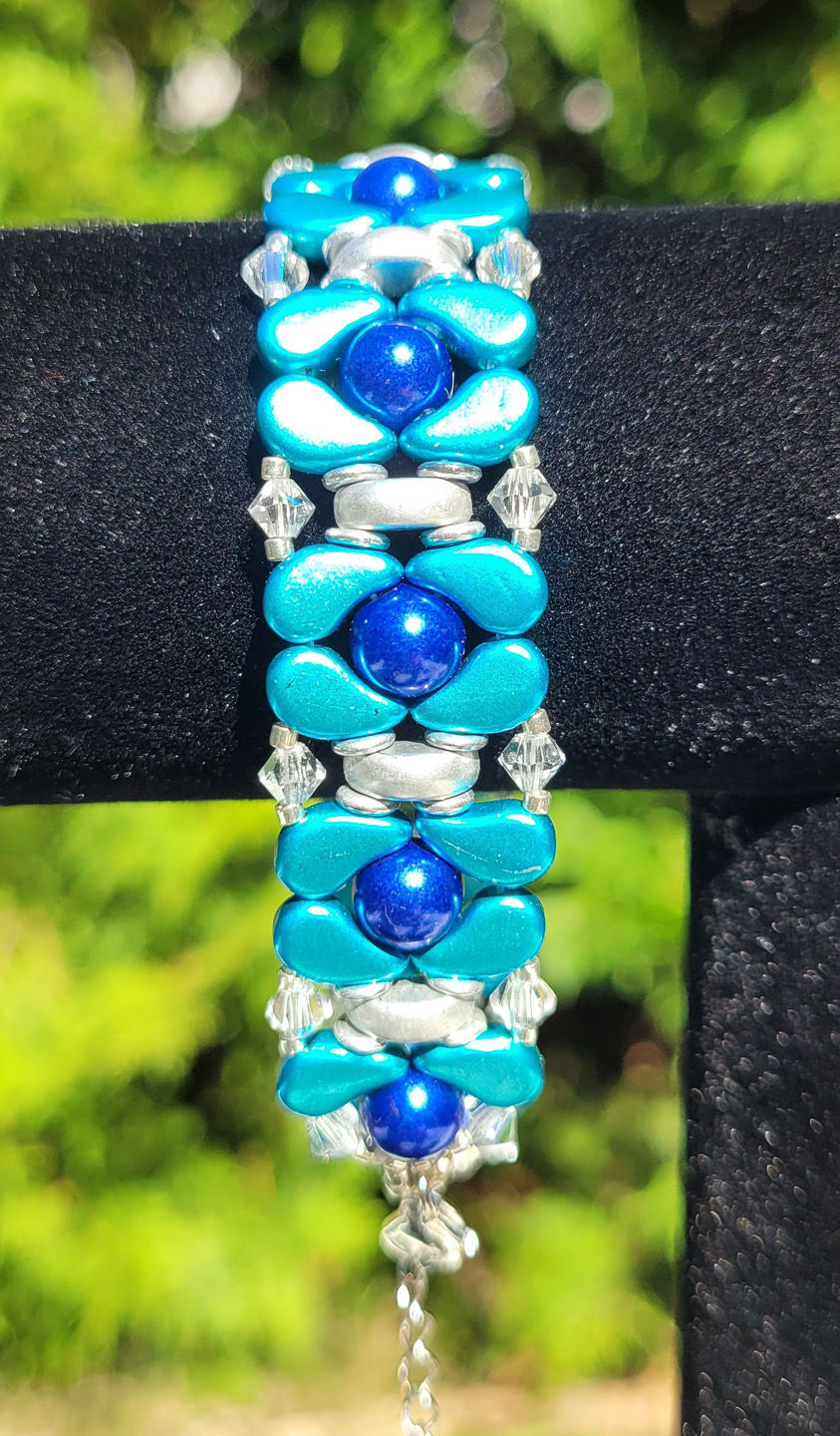 Cabochon Gear Bracelet/Anklet – Nebulas Blue and Turquoise