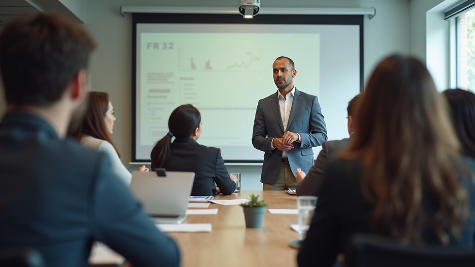 Eye-level view of a diverse group in a financial education workshop