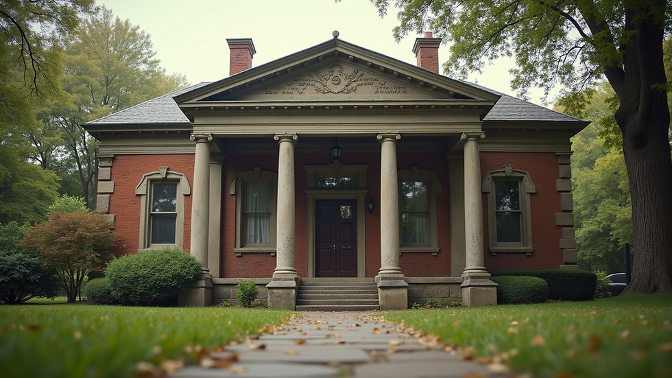 Close-up view of a historical building linked to Madam C.J. Walker's legacy