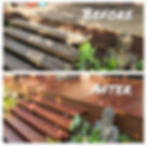 Deck Restorations: BEFORE and AFTER of a weathered deck and steps