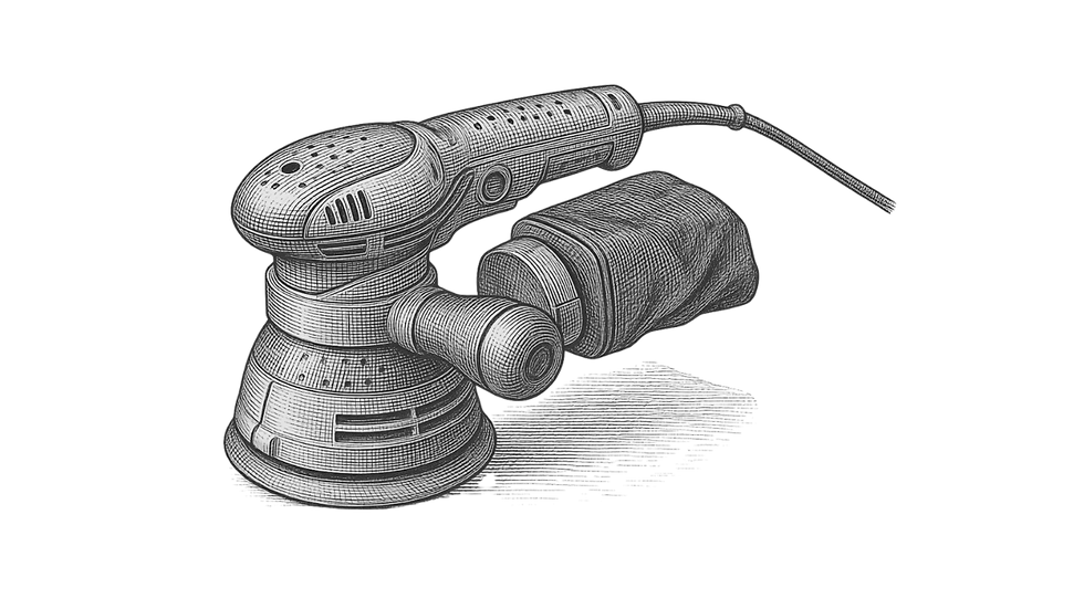 Orbital sander used by deck restorations specialists.