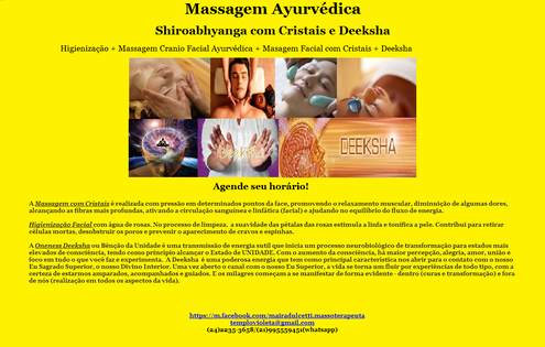 Massagem Ayurvédica Cranio Facial com Cristais e Deeksha
