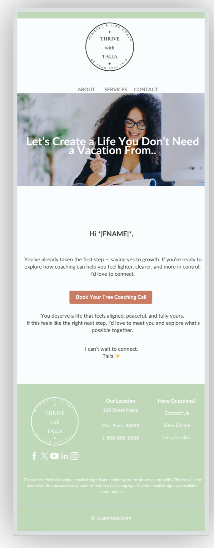 Thrive With Talia CTA Email