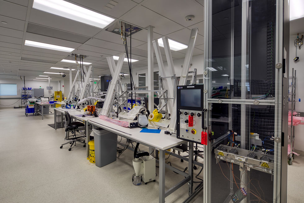 Medical Device Startup, ISO 7, ISO 8, ISO 5, Class 100, Class 1,000, Class 10,000, Class 100,000, Gowning Room, HEPA Filters, R&D