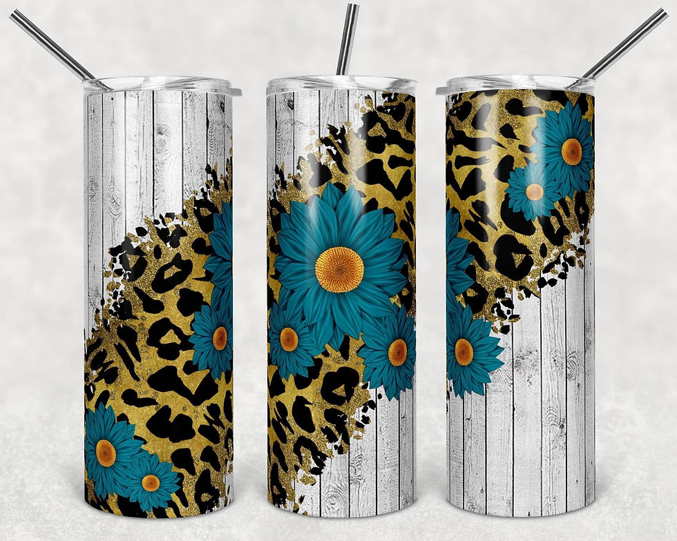 Rustic Sunflower Cheetah Fence -Sublimated Tumbler