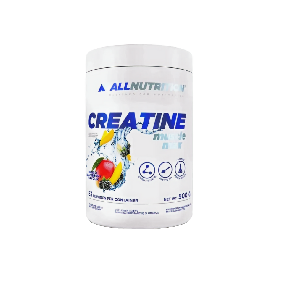 ALLNUTRITION Creatine Muscle Mix powder with mango, lemon, and berries for energy.