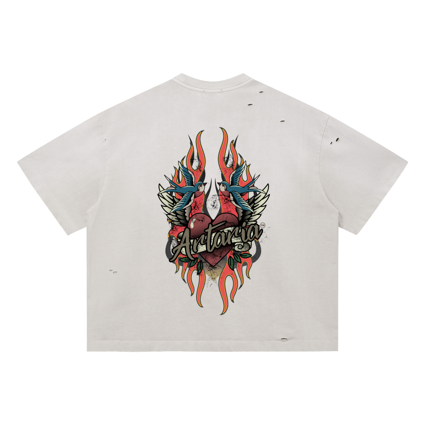 Artaria Fireheart Vintage Distressed Oversized Tee