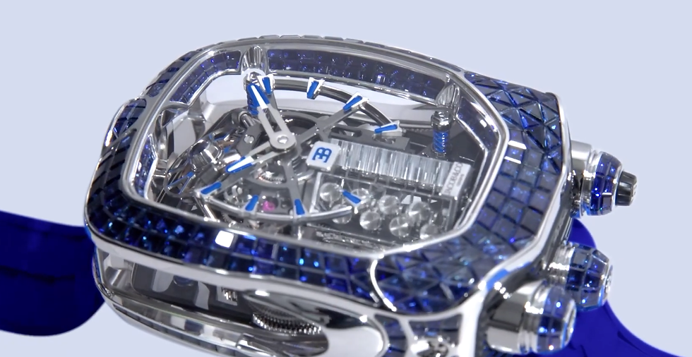 Thumbnail: Jacob & Co. Bugatti Chiron Tourbillon Baguette Blue Sapphires