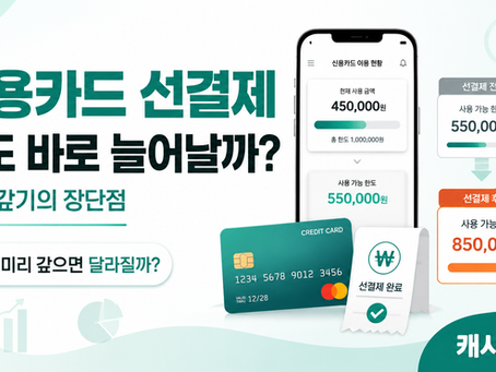 신용카드 선결제하면 한도가 바로 늘어날까? 미리 갚기의 장단점