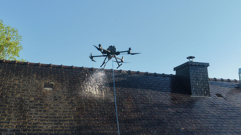 Démoussage de toiture par drone - ALR Drones