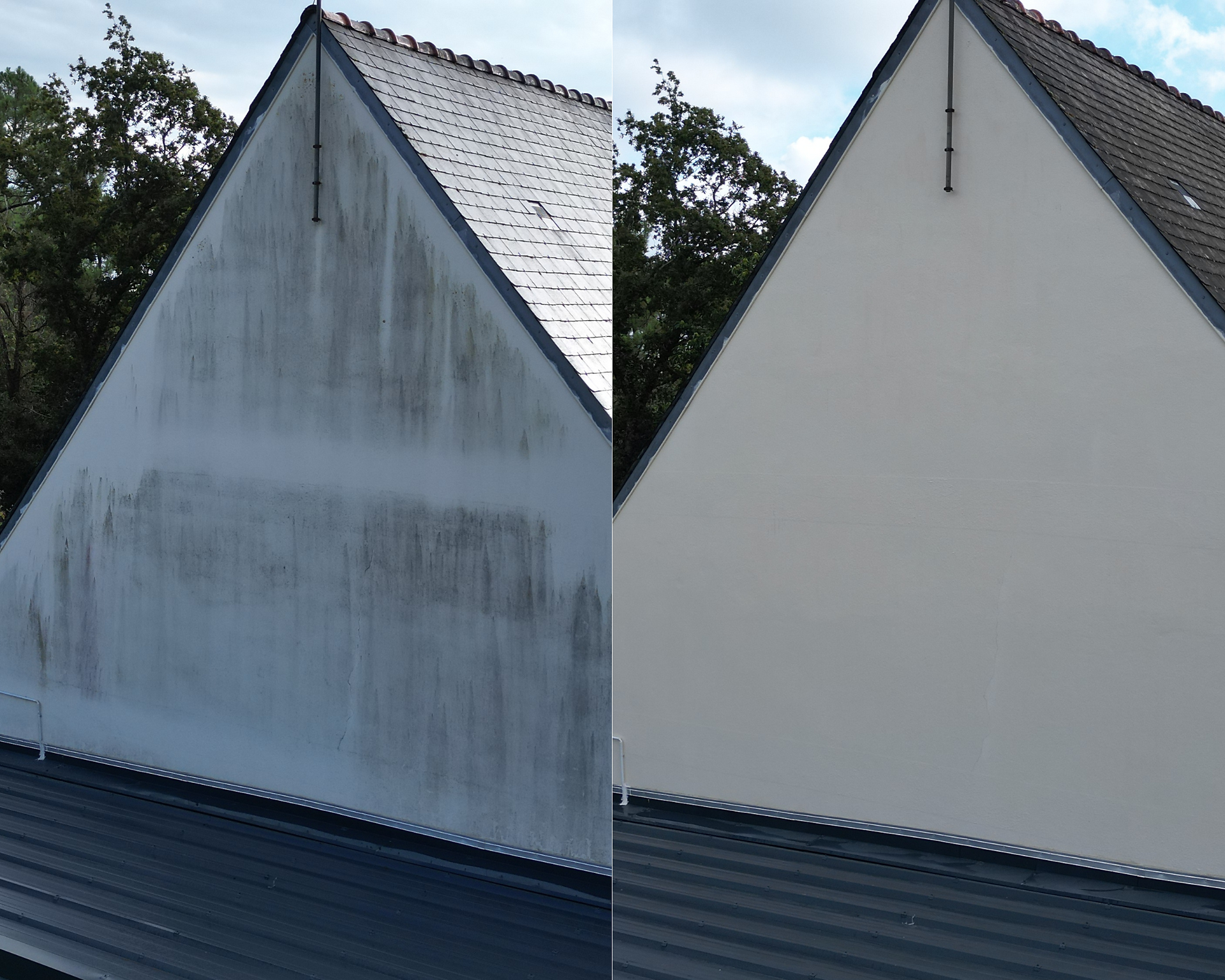 Nettoyage de façade réalisé par drone professionnel en Loire-Atlantique (56)