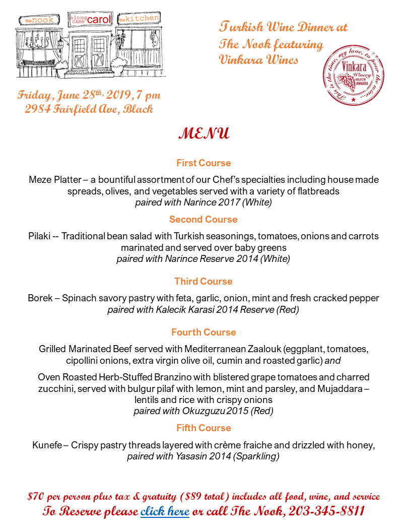 Turkish Wine Dinner @ The Nook