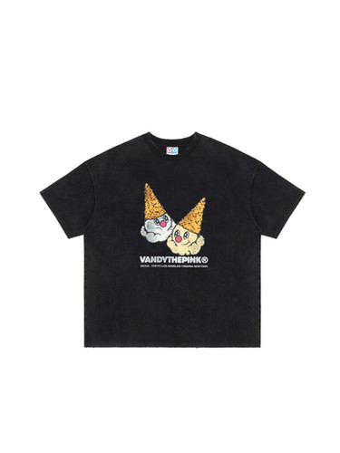 Two Cones Tee Black | VANDYTHEPINK®