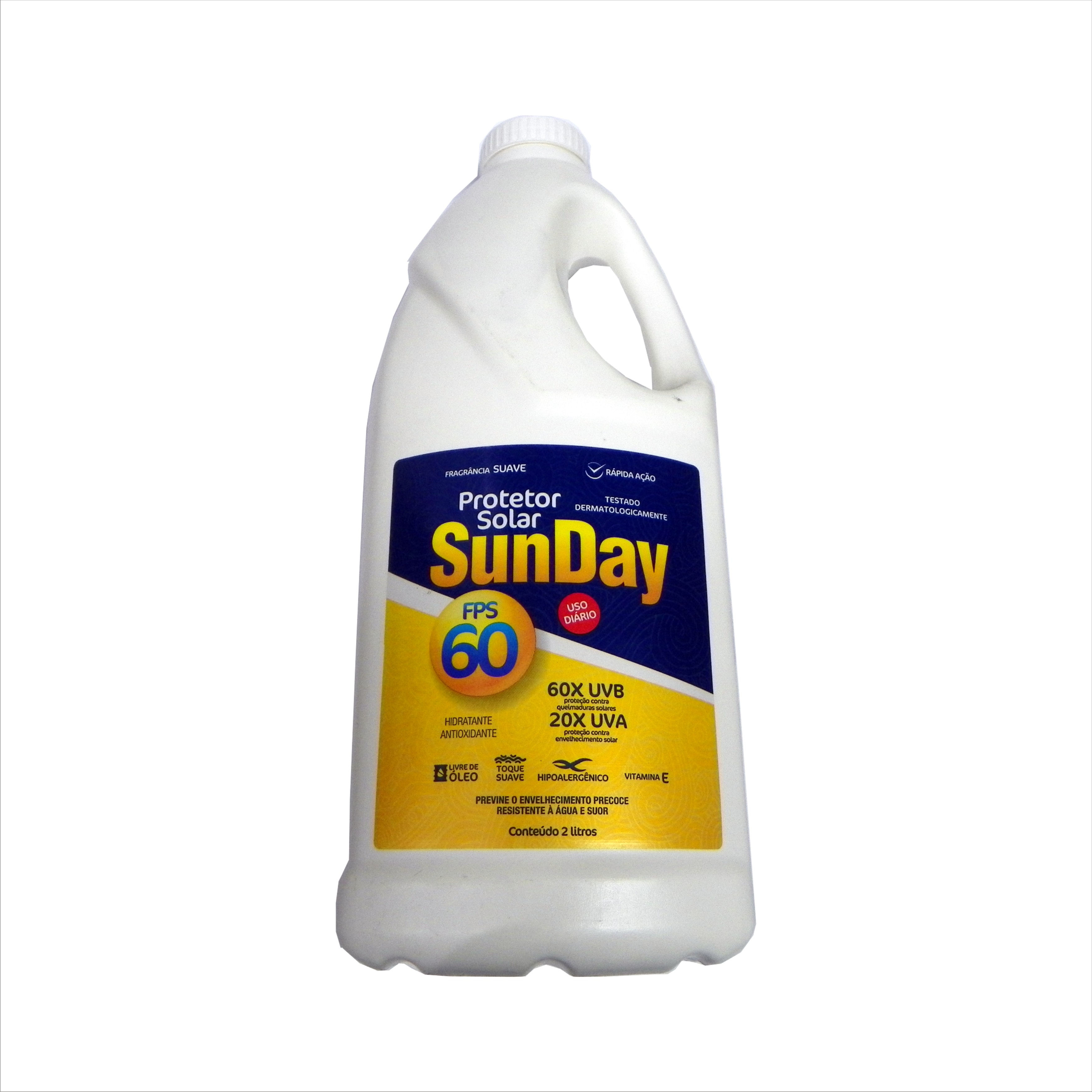 PROTETOR SOLAR UVA SUNDAY FPS 60 - 2 LITROS