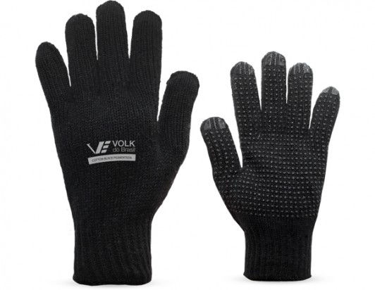 LUVA MALHA 3 FIOS PRETA PIG PRETO COTTON C.A 36347 VOLK