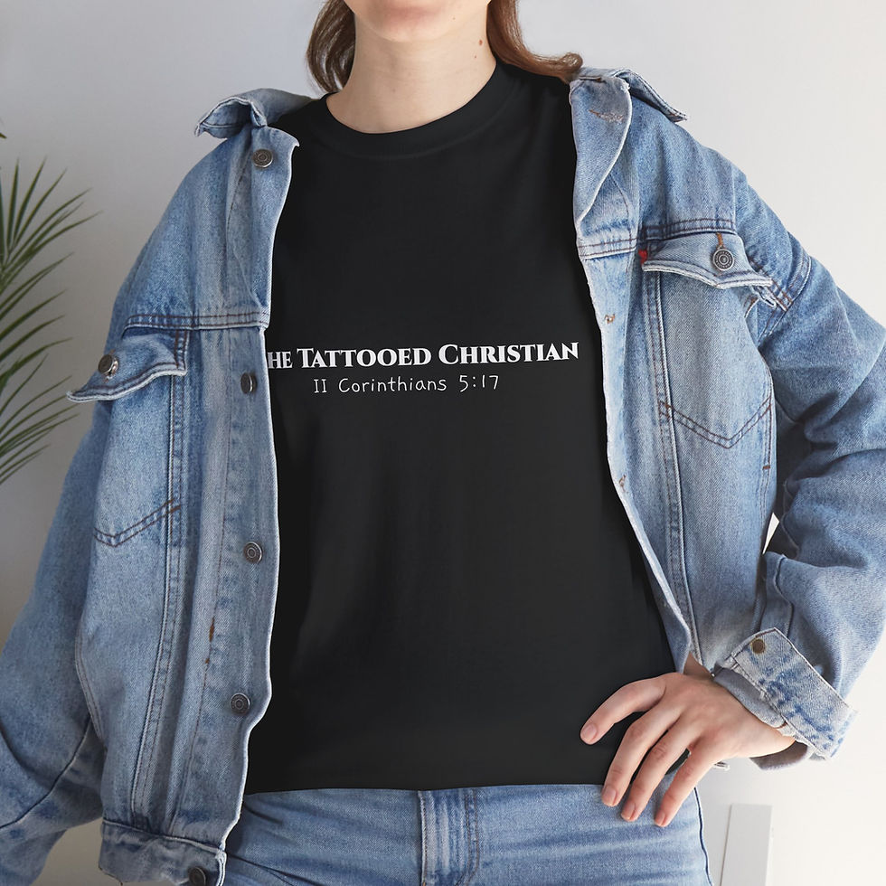 Thumbnail: The Tattooed Christian T-Shirt with 2 Corinthians 5:17 text