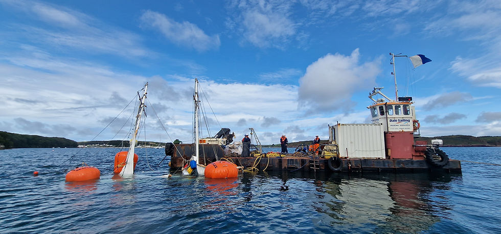 Kitcat Salvaging a sunken yacht in Milford Haven