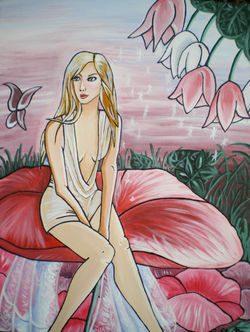 Fantasy painting - Fairy on a flower