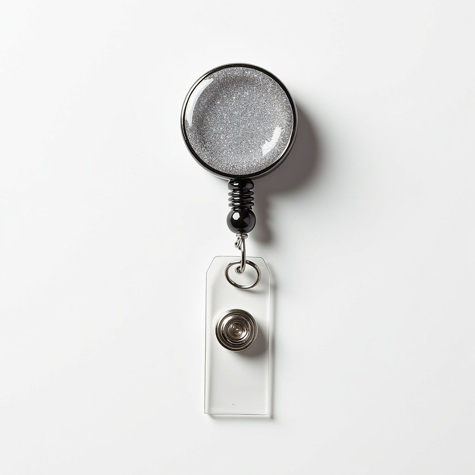 Silver Sparkle Badge Reel