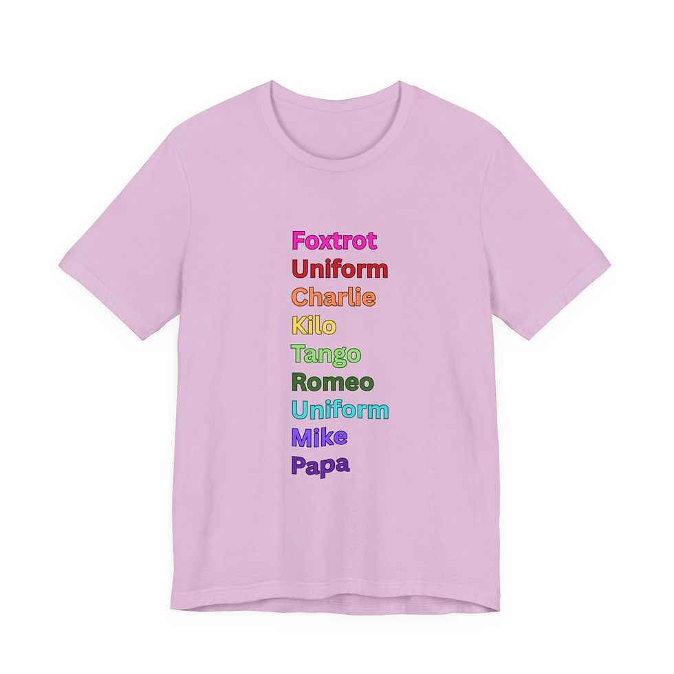 Thumbnail: Phonetic Alphabet Rainbow Tee