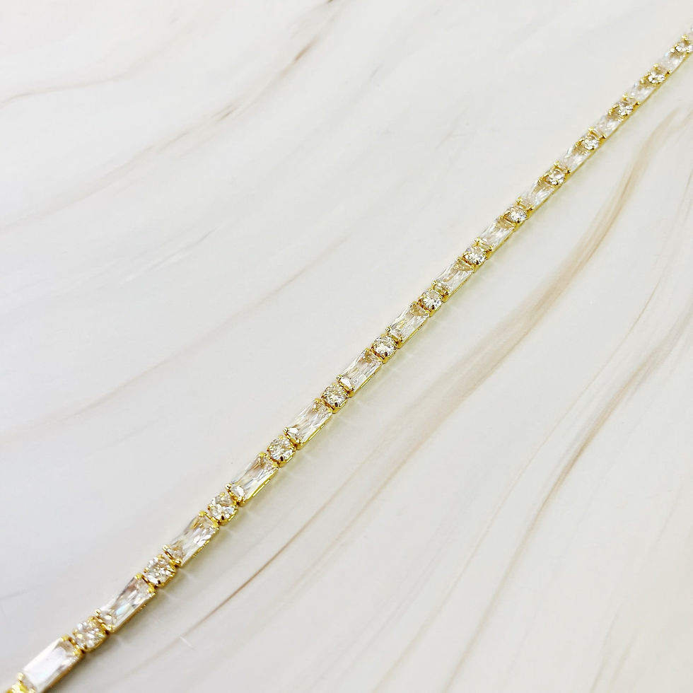 Thumbnail: Mixed Shape Sparkle Tennis Necklace