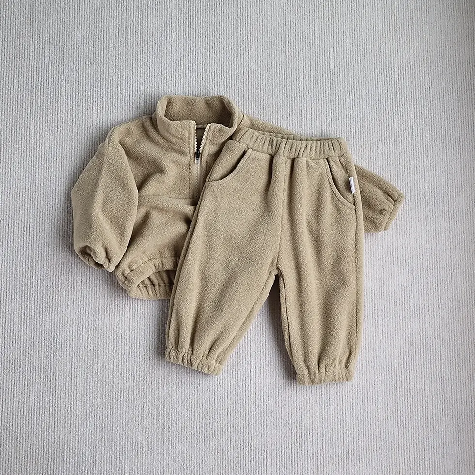 Miniatura: MILANCEL New Autumn Baby Sports Suit Toddler Fleece Solid Color Hoodies Suit Inf