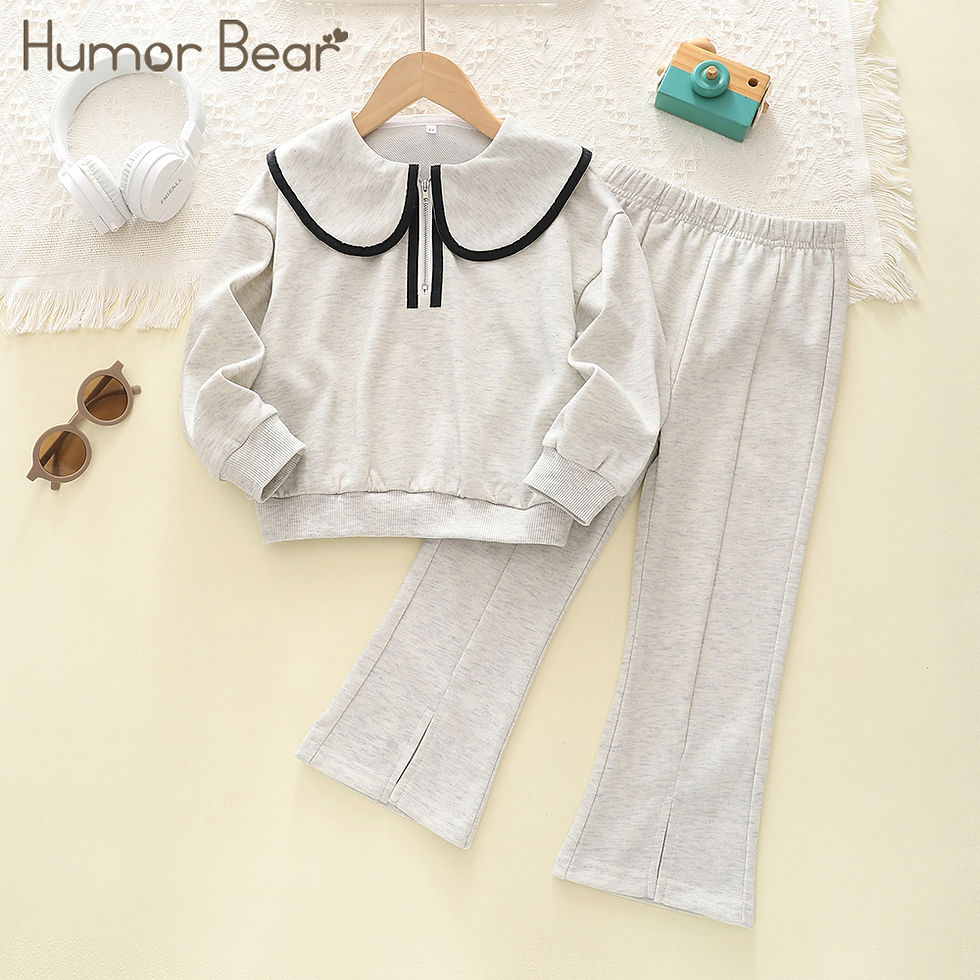 Miniatura: Humor Bear Girls' Spring and Autumn Korean Fashion Baby Doll Neck Long-sleeved H