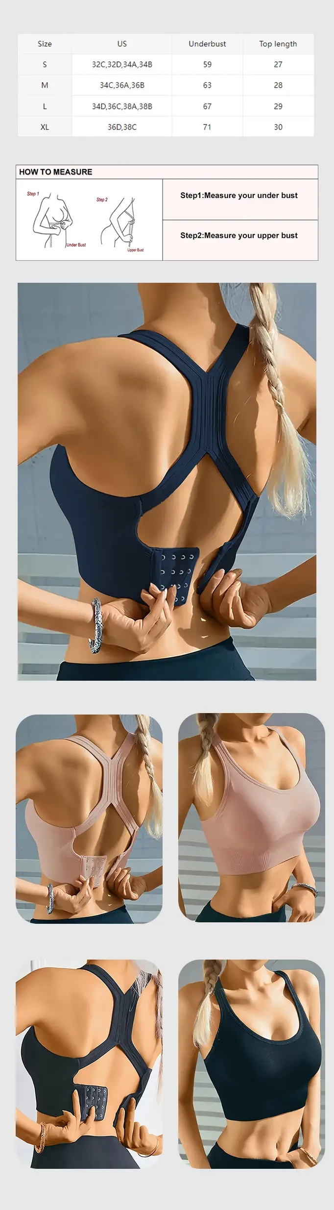 Miniatura: Sports Seamless Comfy & Breathable Push Up Yoga Tank Bra@W4