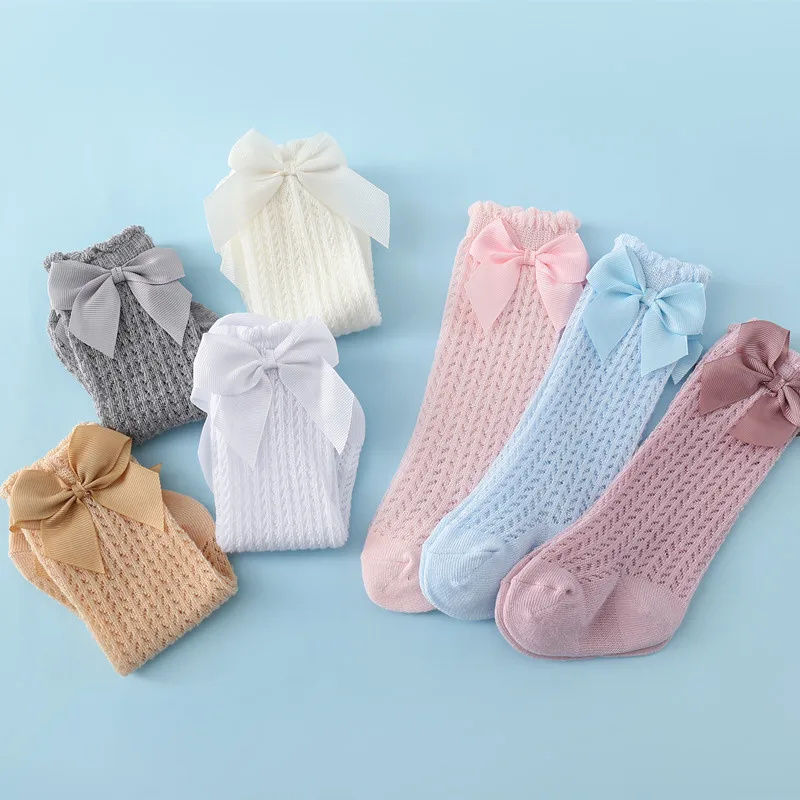 Miniatura: 0-24Month Baby Girl Socks Toddler Bow Cotton Summer Mesh Lace Baby Knee Socks Ne