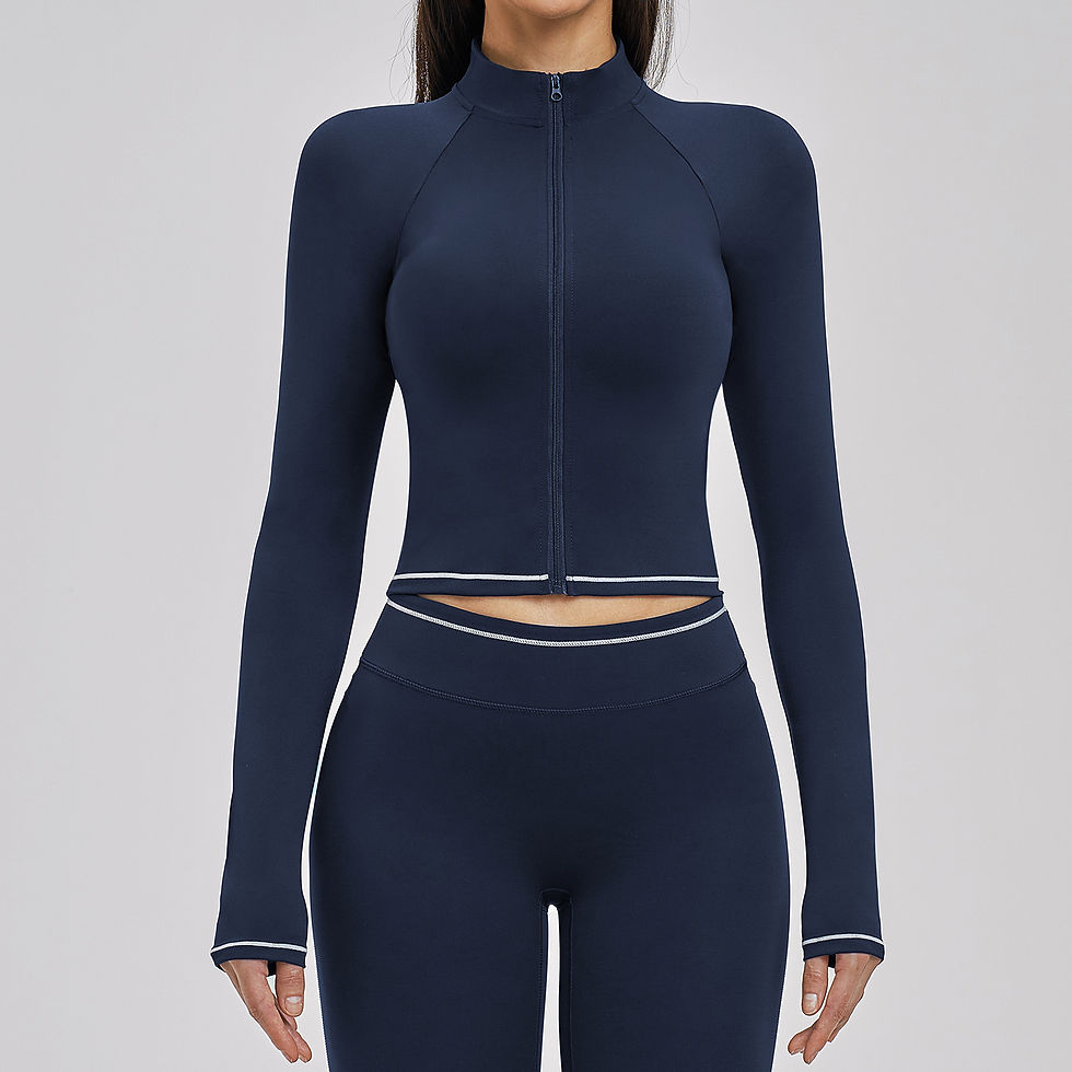 Miniatura: Seamless Yoga Long Sleeve Women Sports Jacket Zipper Fitness Yoga Shirt Gym Top 