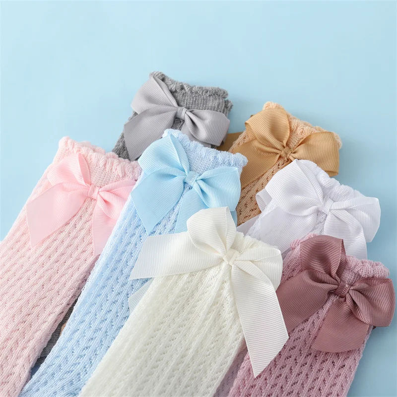 Miniatura: 0-24Month Baby Girl Socks Toddler Bow Cotton Summer Mesh Lace Baby Knee Socks Ne