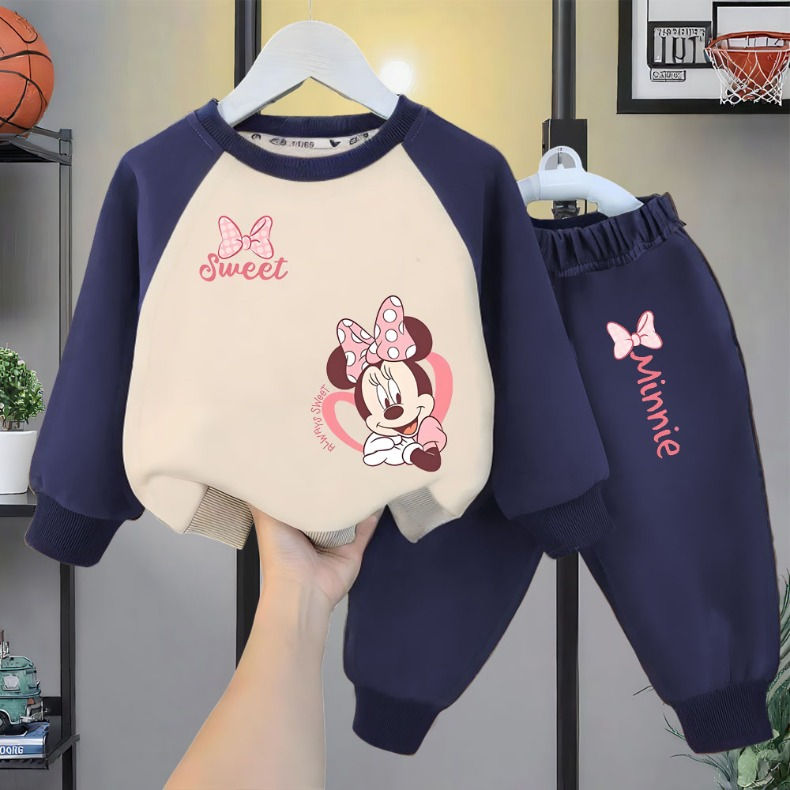 Miniatura: Spring/autumn Baby Girls Casual Sweatshirt Sets Kids O Neck Spliced Long Sleeve 