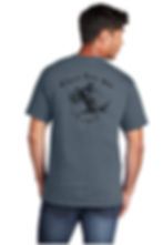 Thumbnail: Aardvark Mountains Tee (Small Logo) - Steel Blue and Black